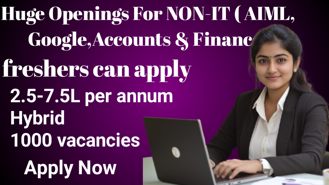 Non it jobs opening for freshers
