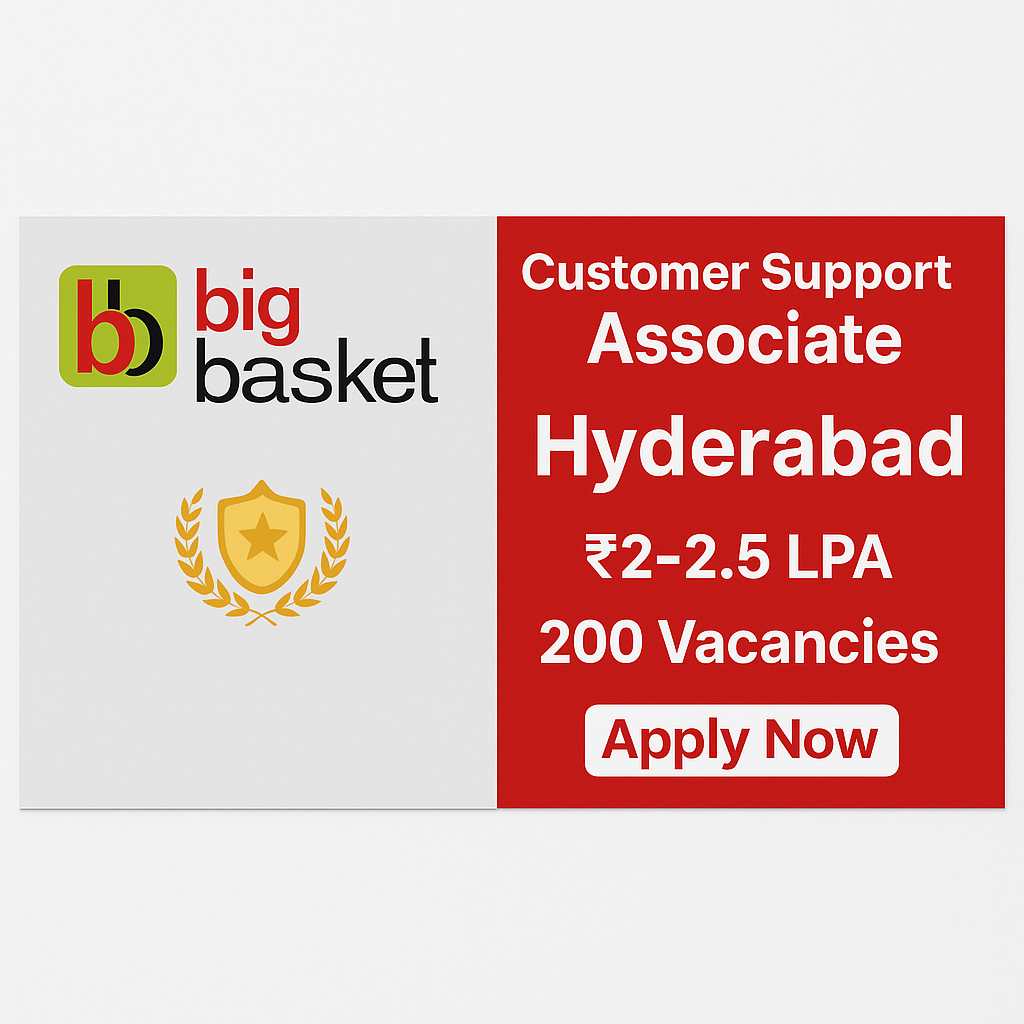 Bigbasket Customer Support Associate Jobs in Hyderabad