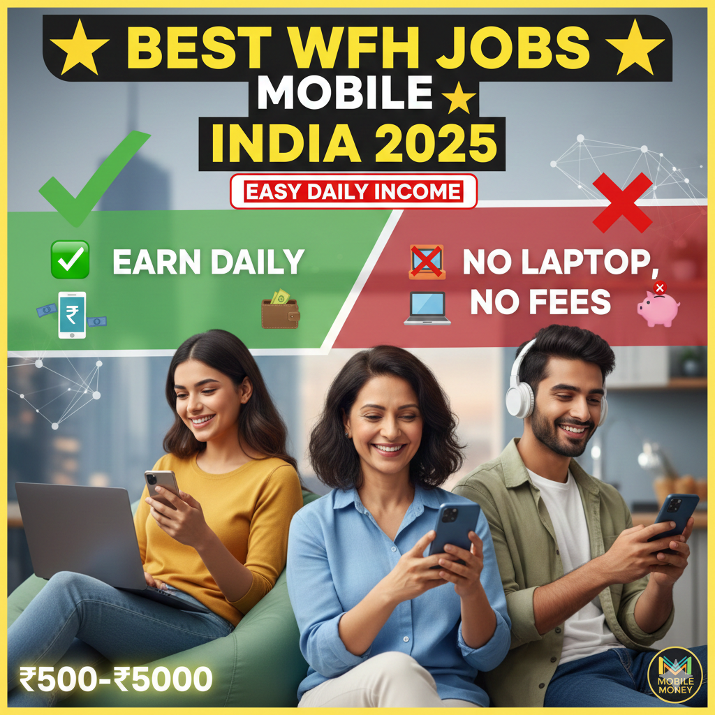 Work from Home Jobs Using Mobile in India